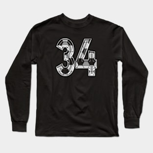 Soccer Number 34 Soccer Jersey #34 Soccer Mom Player Fan Long Sleeve T-Shirt